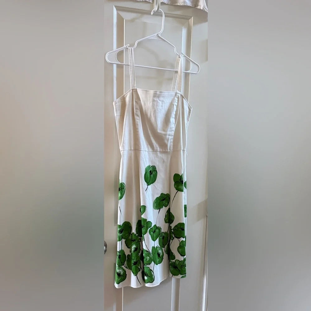 A.P.N.Y. Ivory Dress with Leafy Green Accents - Picture 3 of 3